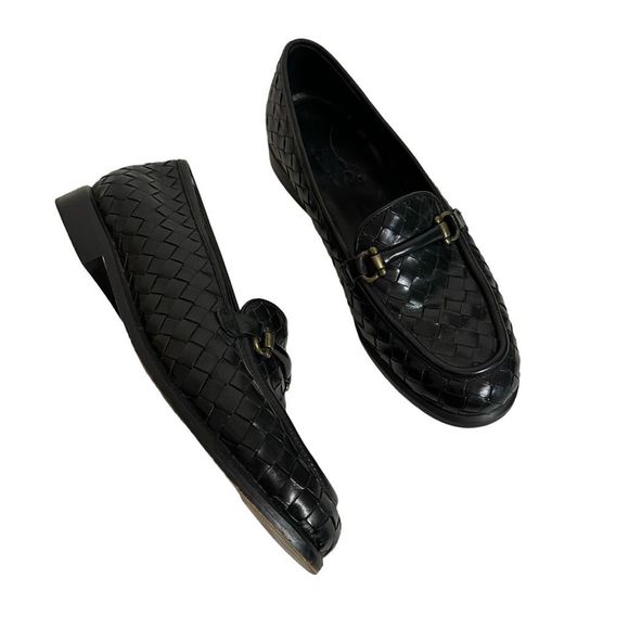 Bass Vintage Women’s Leola Leather Basket Weave Slip On Horsebit Loafers Size 6 - Picture 2 of 11